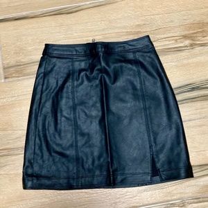 Abercrombie and Fitch Vegan Leather Skirt with Left Side Slit Detail